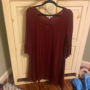 umgee keyhole dress with sleeve detail